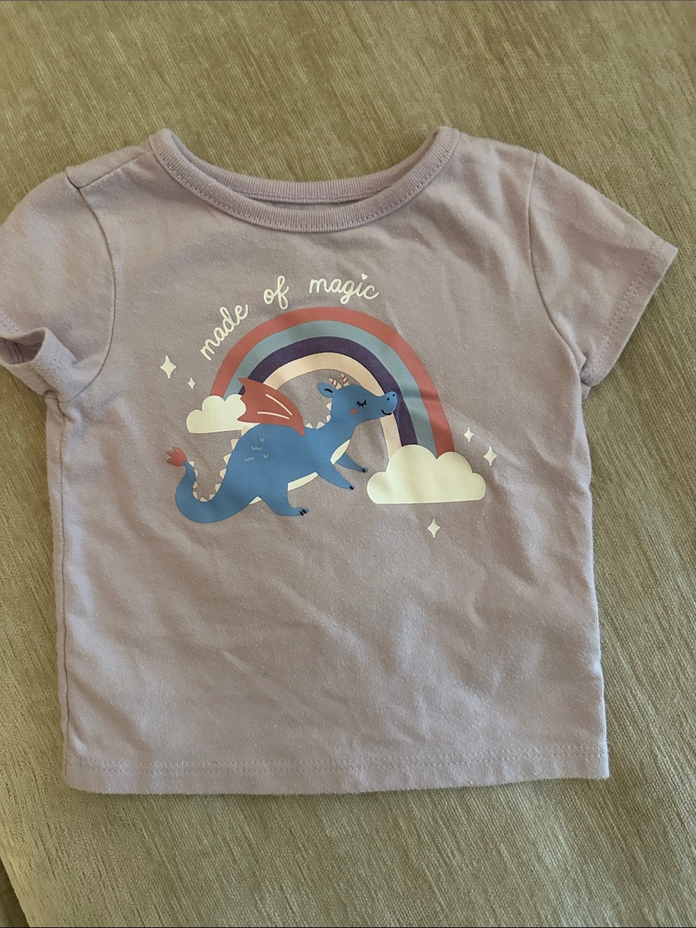 Garanimals Lilac Tee with Blue Dragon & Rainbow Graphic
